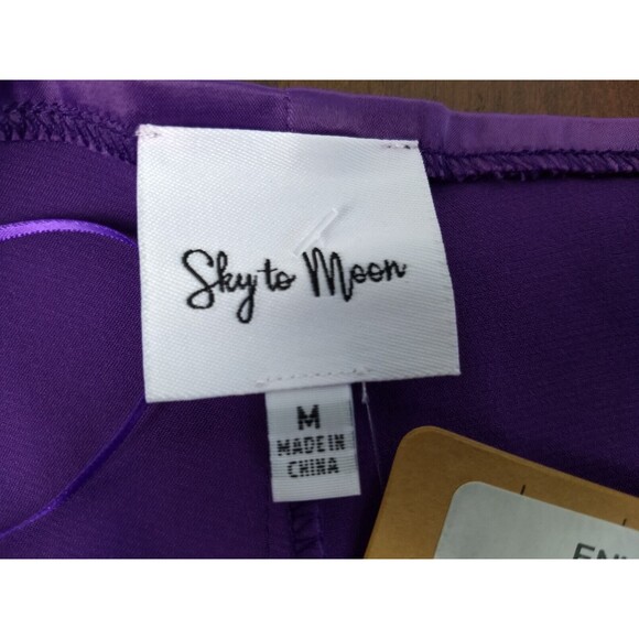 SKY TO MOON Bustier Dress Envy Violet‎ Purple Bodycon Straps Size M - Picture 6 of 15